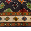 Kohistani Area Rug Handmade Black Floral 5x6 ft