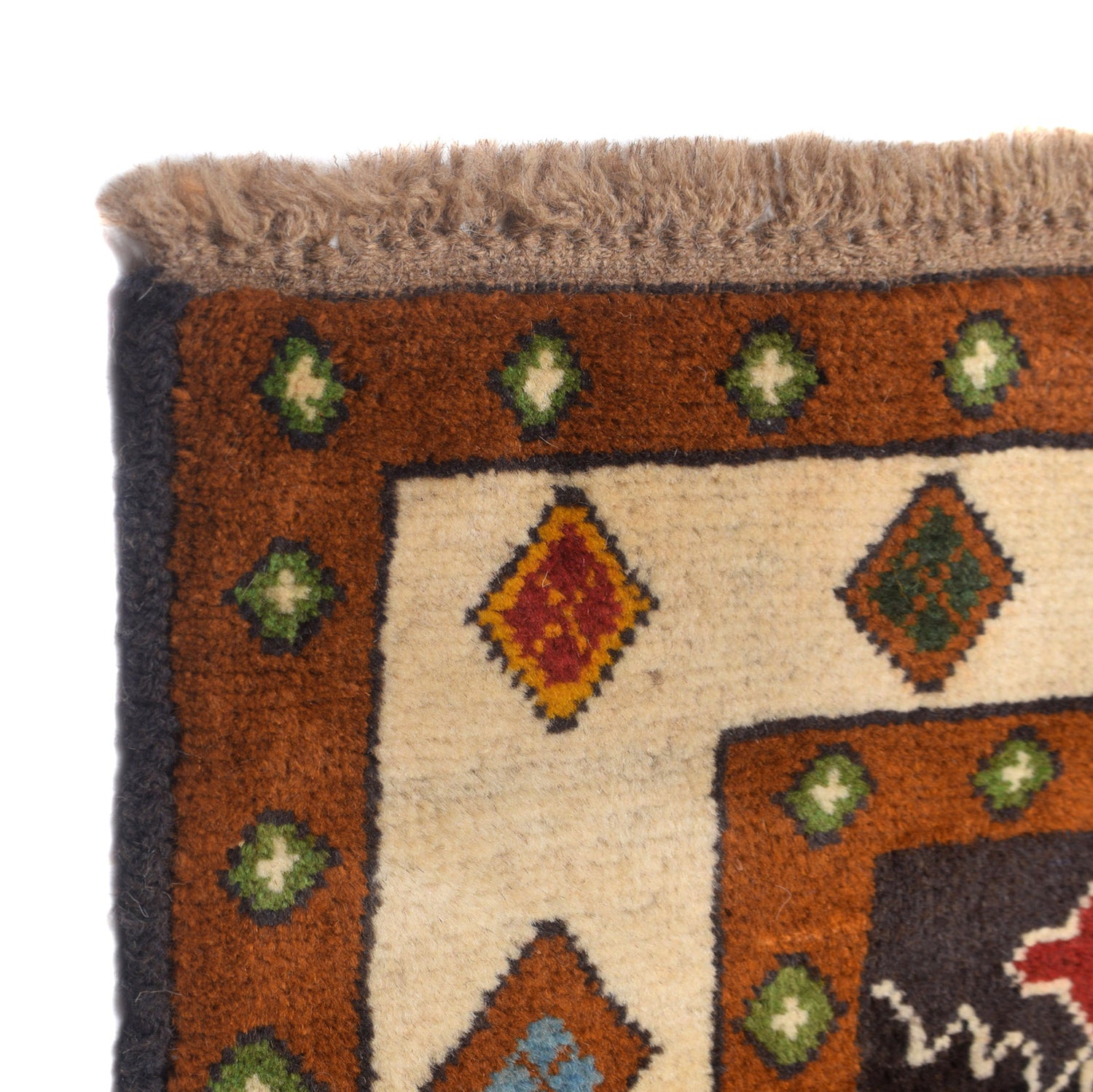 Kohistani Area Rug Handmade Black Floral 5x6 ft