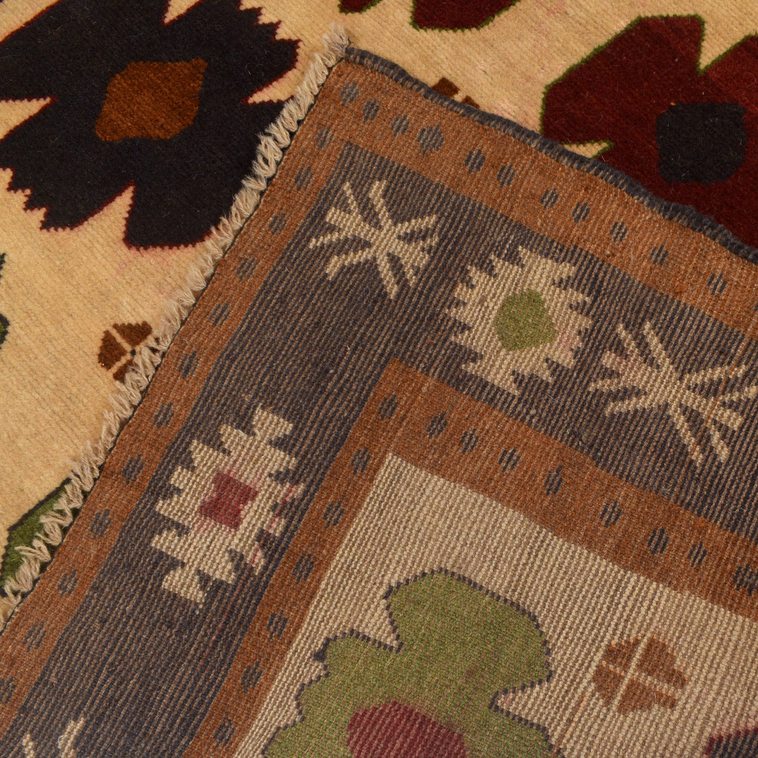 Kohistani Area Rug Handmade Beige Floral 6x9 ft