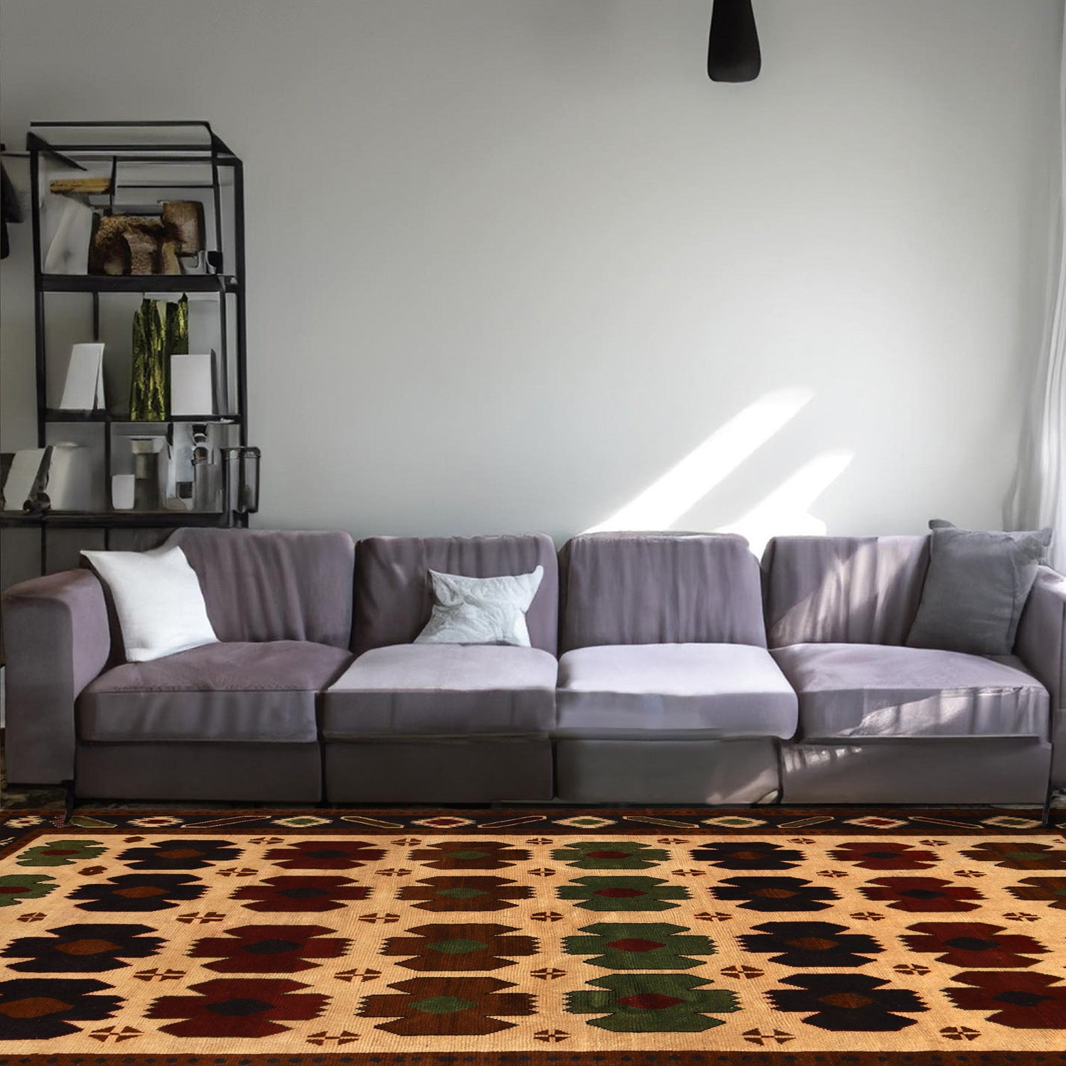 Kohistani Area Rug Handmade Beige Floral 6x9 ft