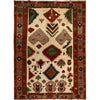 Kohistani Area Rug Handmade Beige Geometric 6x9 ft