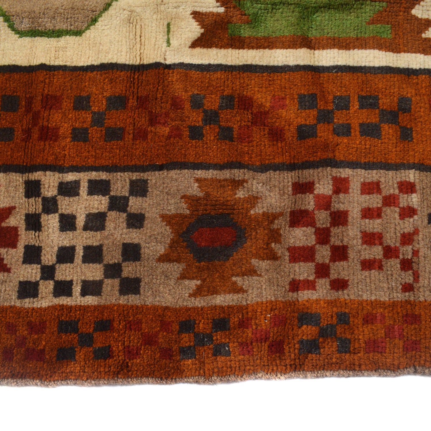 Kohistani Area Rug Handmade Beige Geometric 6x9 ft