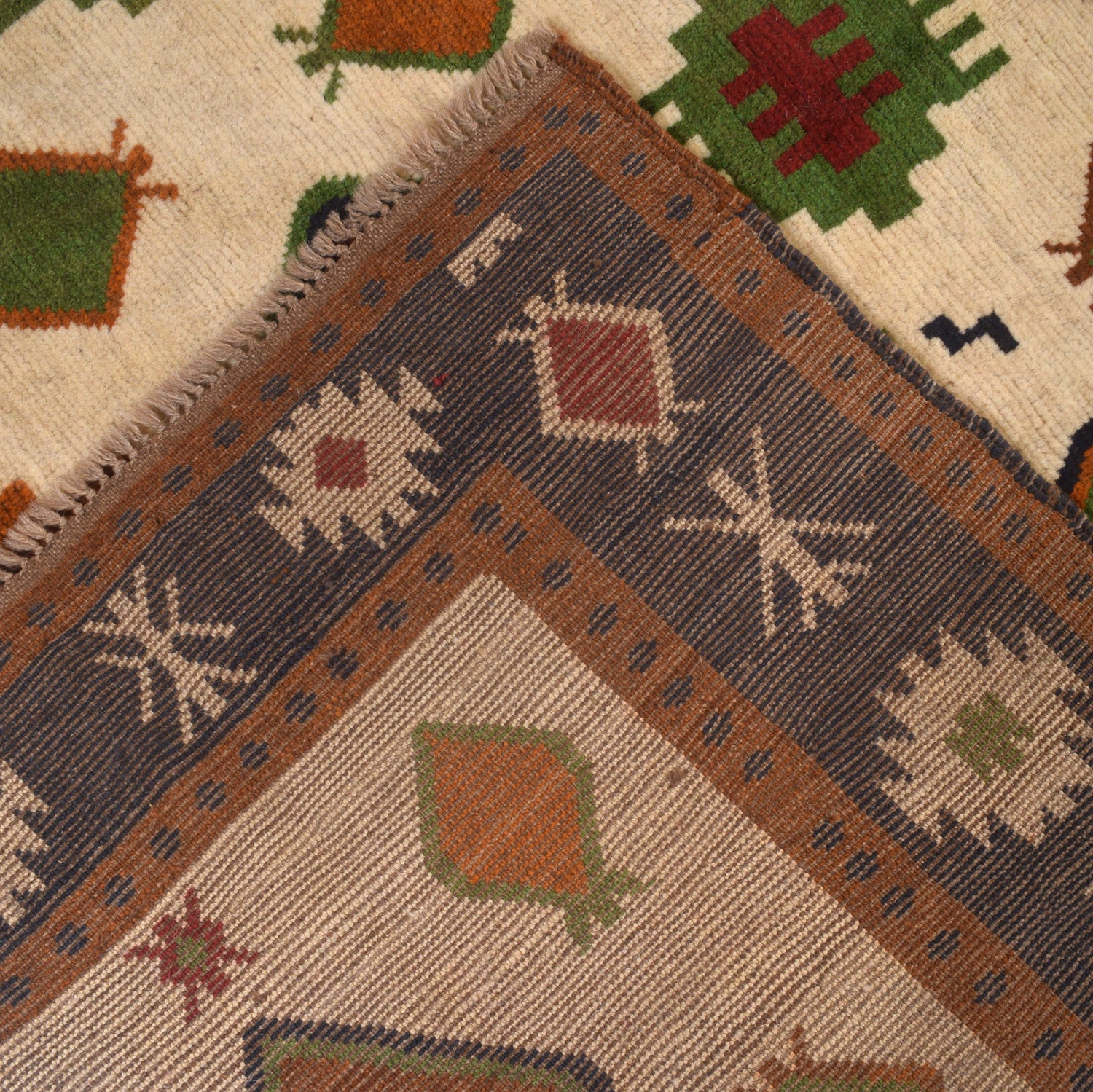 Kohistani Area Rug Handmade Beige Floral 5x8 ft