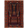 Baluchi Rug Handmade Multi Prayer Design 2x4 ft