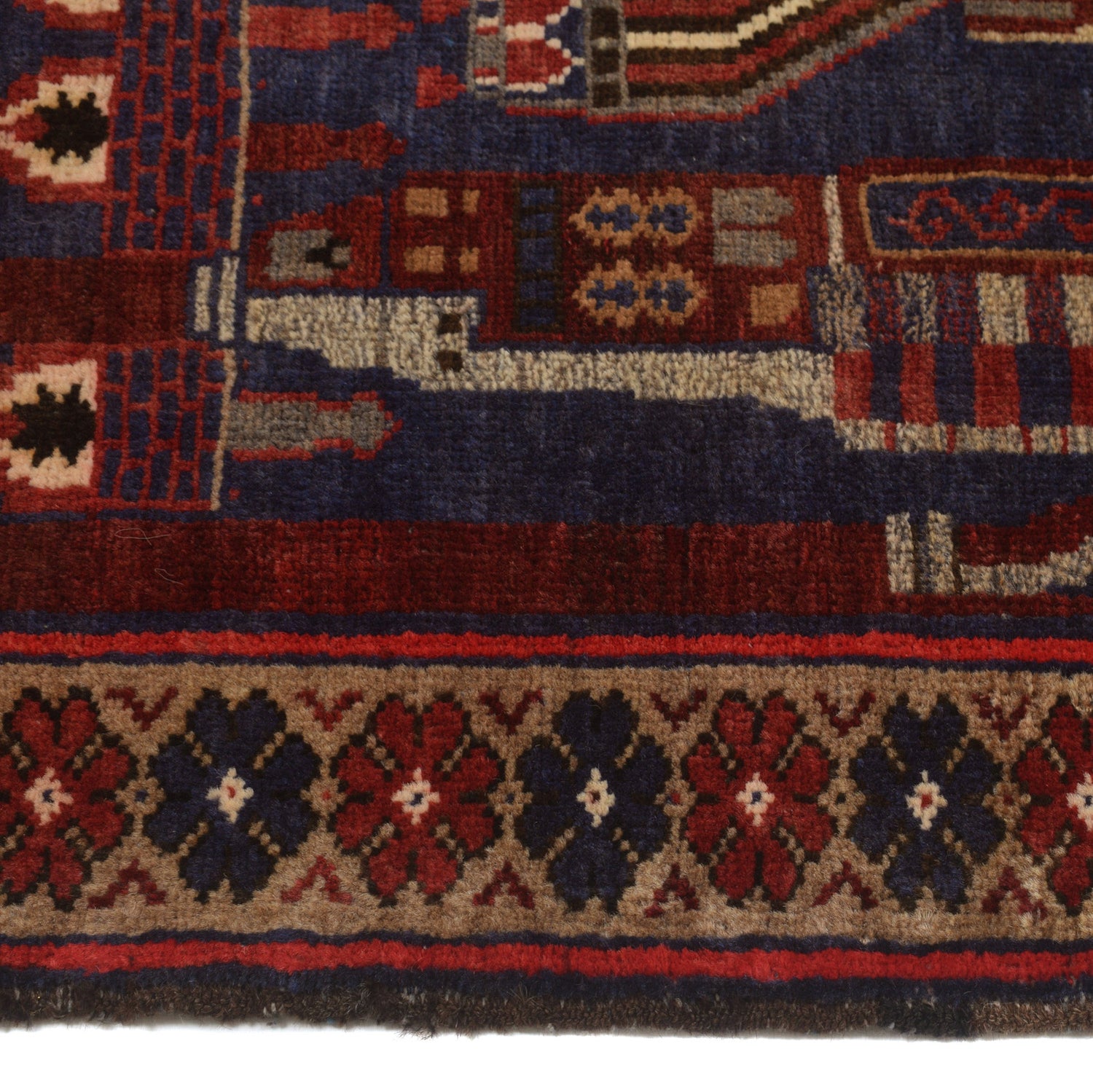 Baluchi Rug Handmade Multi Prayer Design 2x4 ft