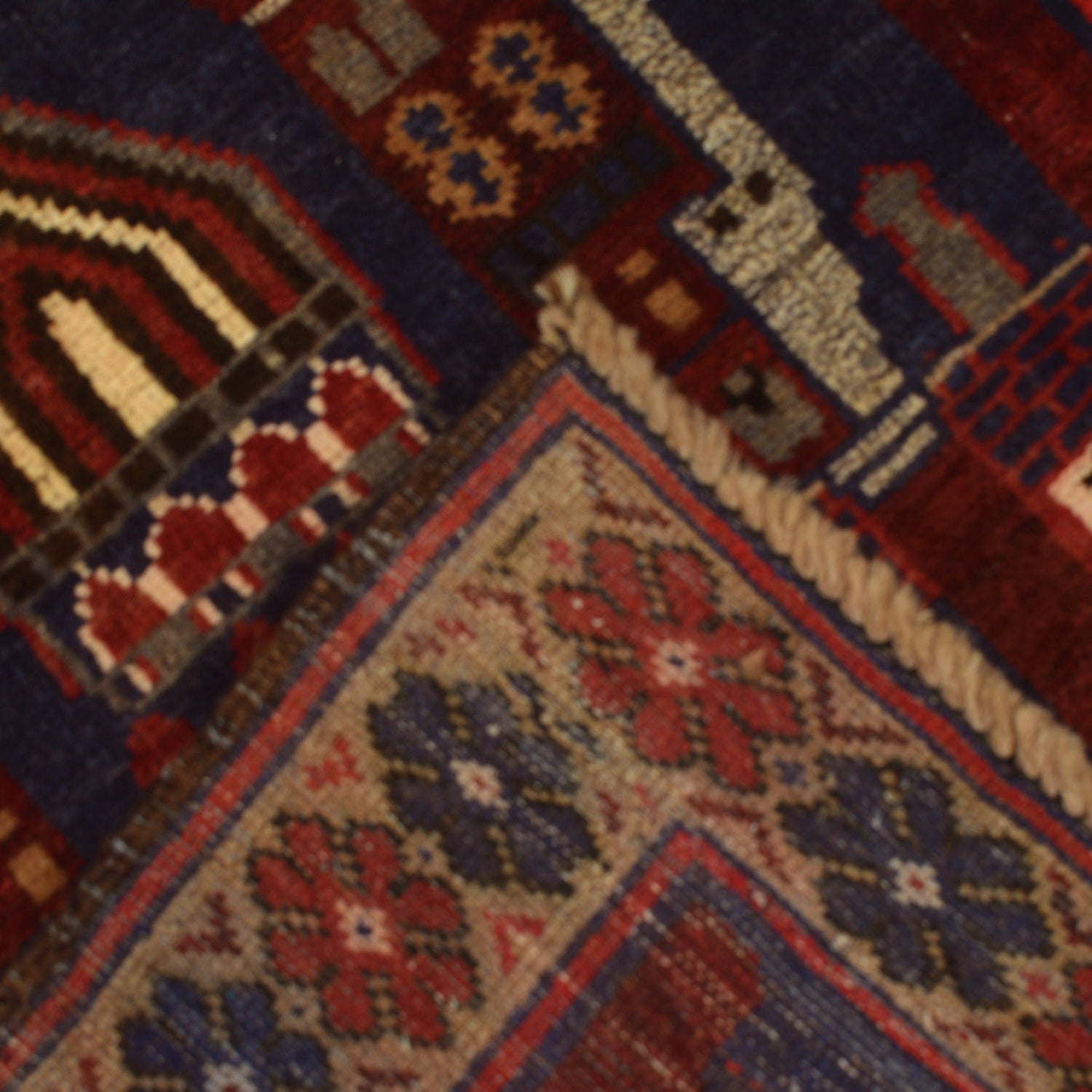 Baluchi Rug Handmade Multi Prayer Design 2x4 ft