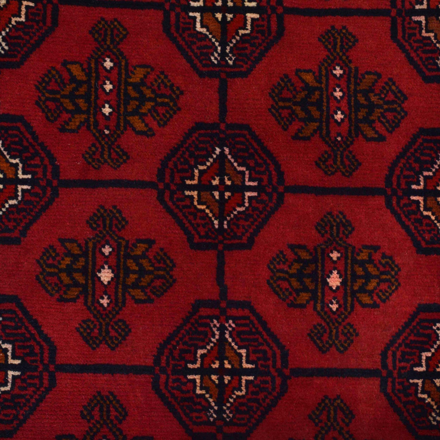 Bokhara Rug Handmade Vibrant Red Medallion 4x6 ft