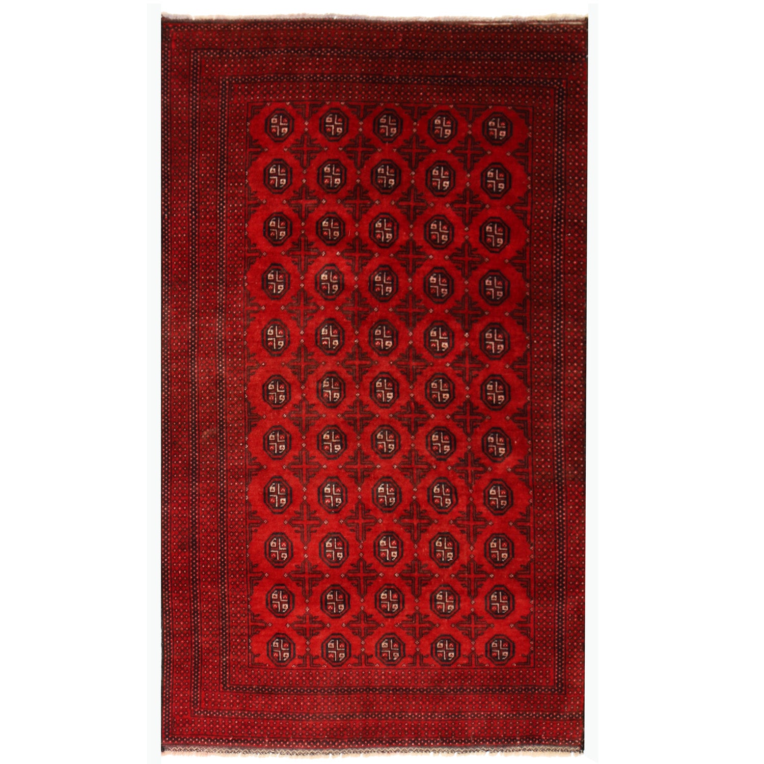 Baluchi Rug Handmade Red Floral 4x6 ft