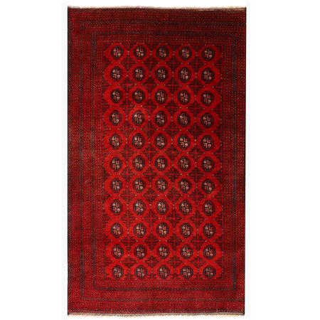 Baluchi Rug Handmade Red Floral 4x6 ft