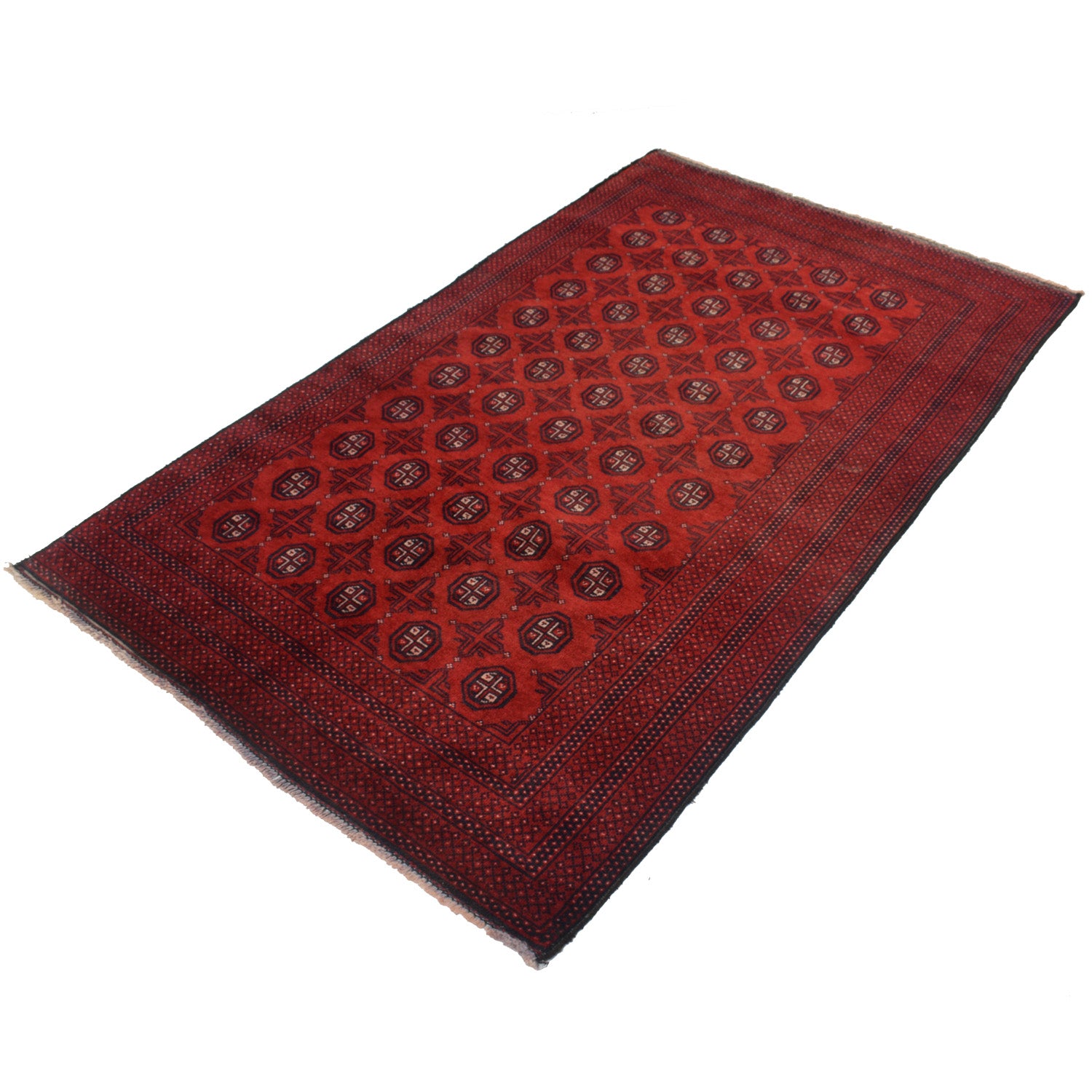 Baluchi Rug Handmade Red Floral 4x6 ft