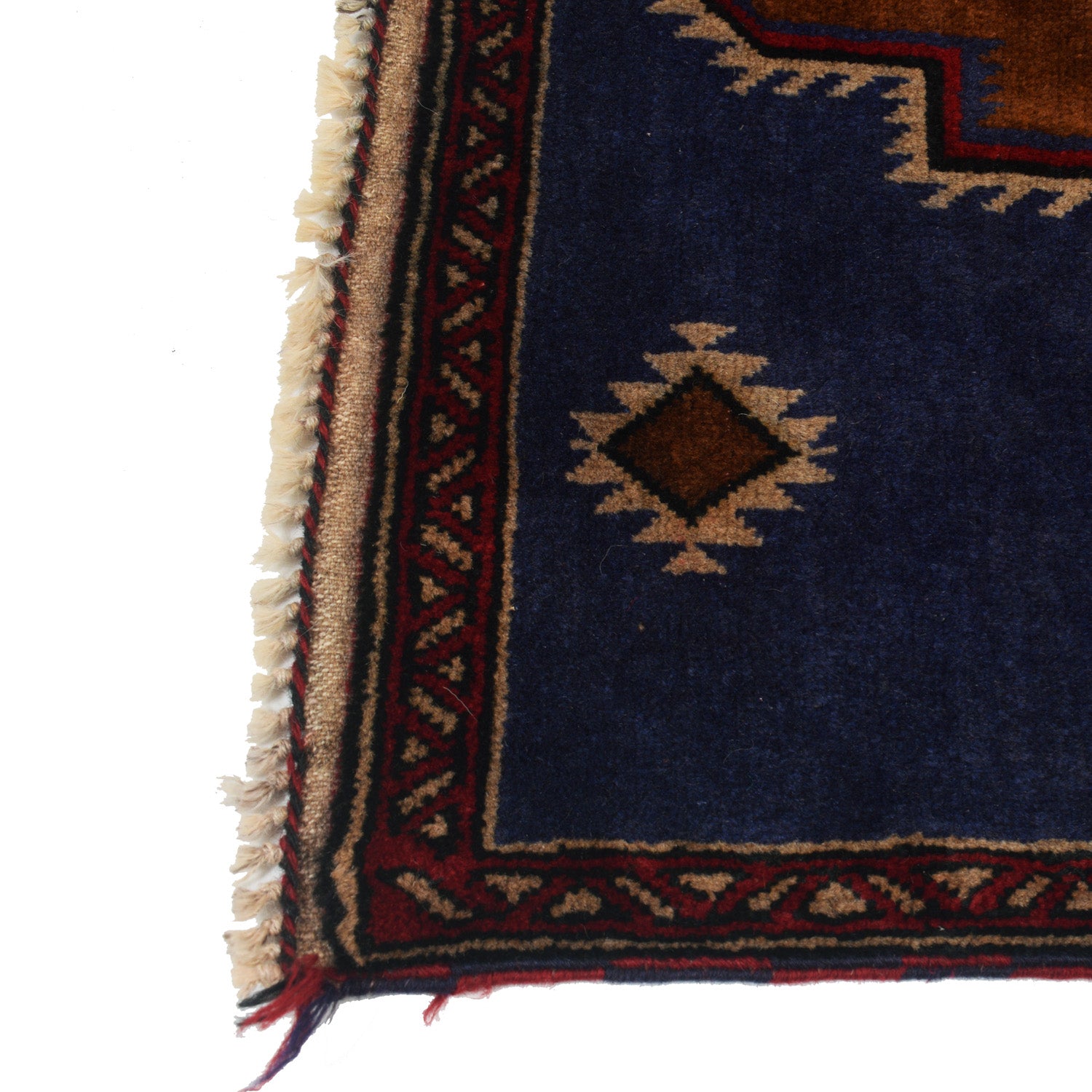 Baluchi Rug Handmade Dark Blue Floral 3x5 ft