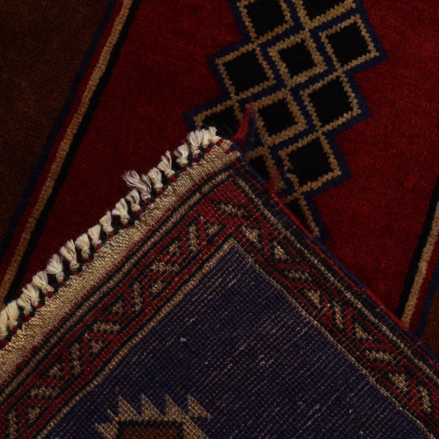 Baluchi Rug Handmade Dark Blue Floral 3x5 ft