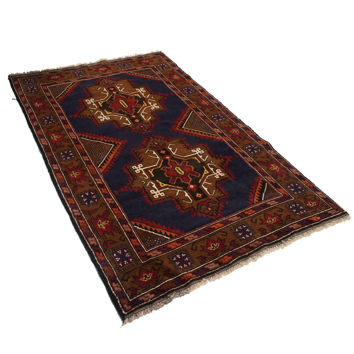 Baluchi Rug Handmade Multi Geometric 4x6 ft