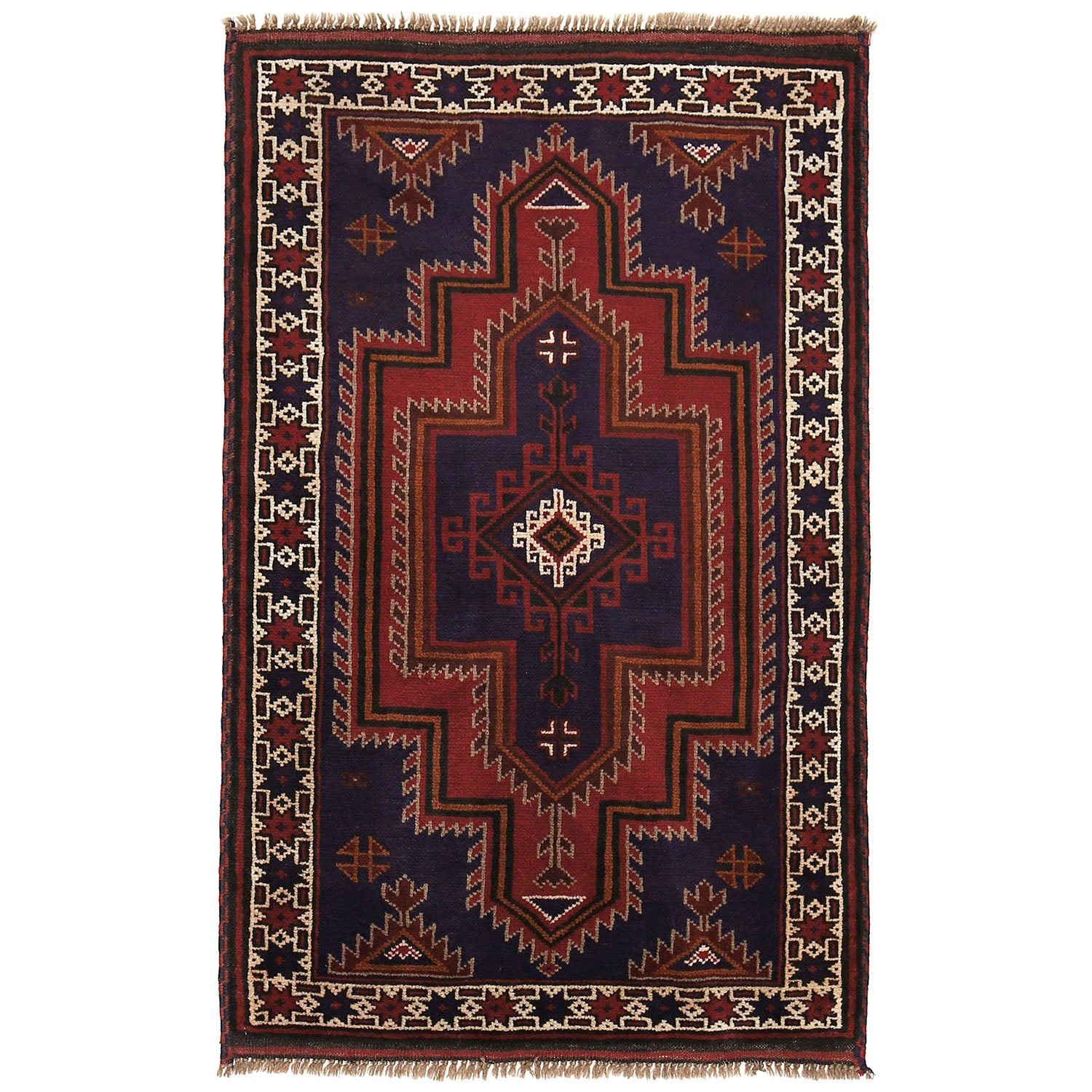Baluchi Rug Handmade Multi Floral 2x4 ft