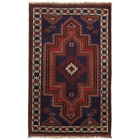 Baluchi Rug Handmade Multi Floral 2x4 ft