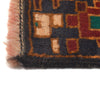 Baluchi Rug Handmade Black Floral 2x4 ft