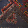 Baluchi Rug Handmade Dark Blue Floral 2x4 ft