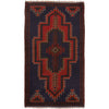 Baluchi Rug Handmade Dark Blue Floral 2x4 ft