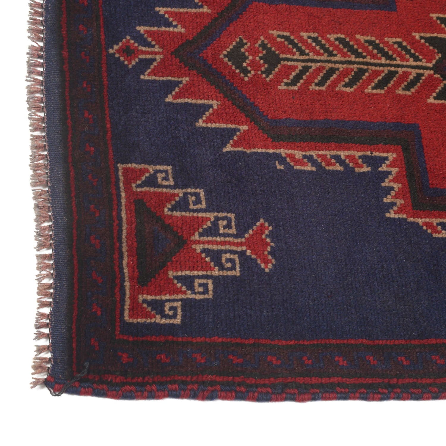 Baluchi Rug Handmade Dark Blue Floral 2x4 ft