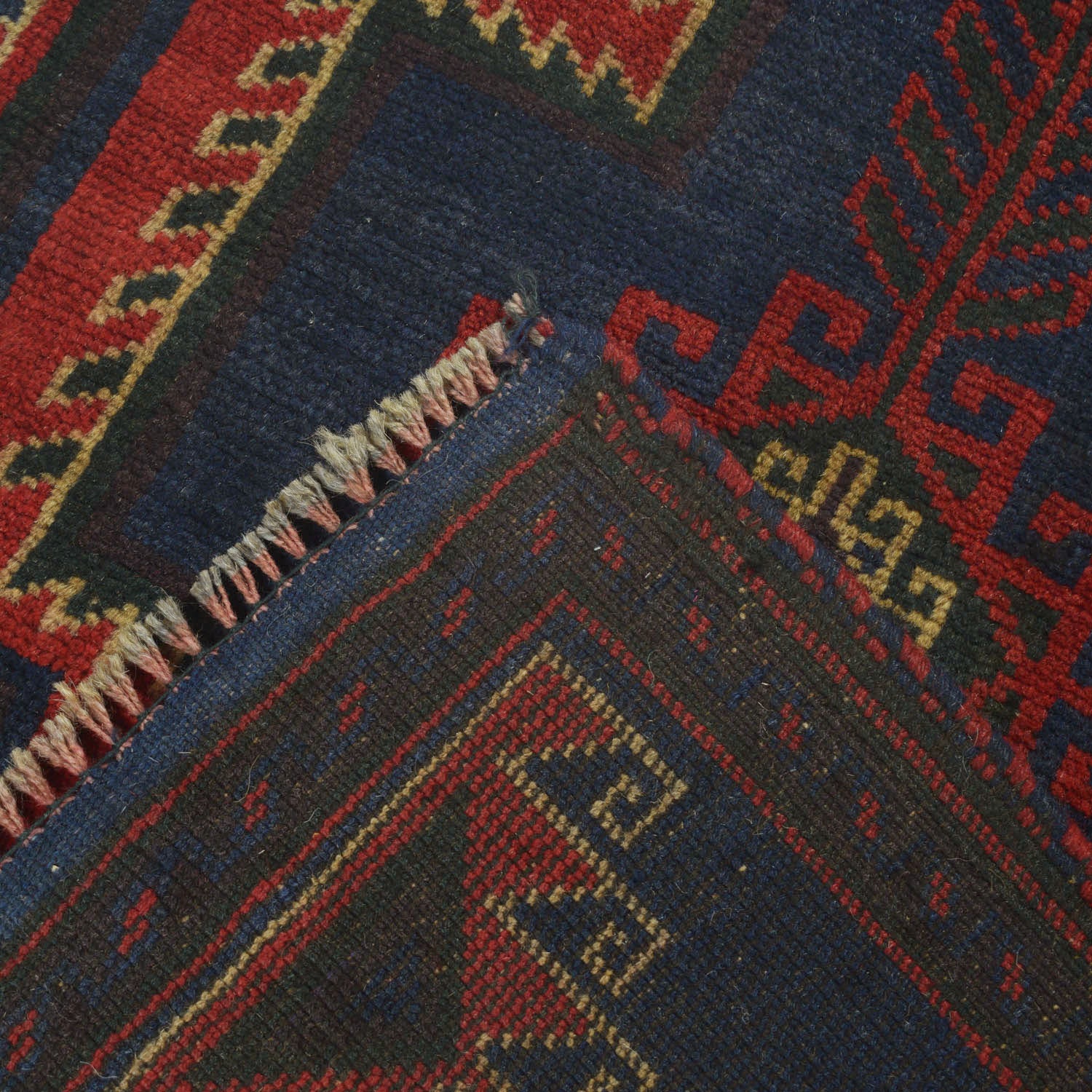Baluchi Rug Handmade Dark Blue Floral 2x4 ft