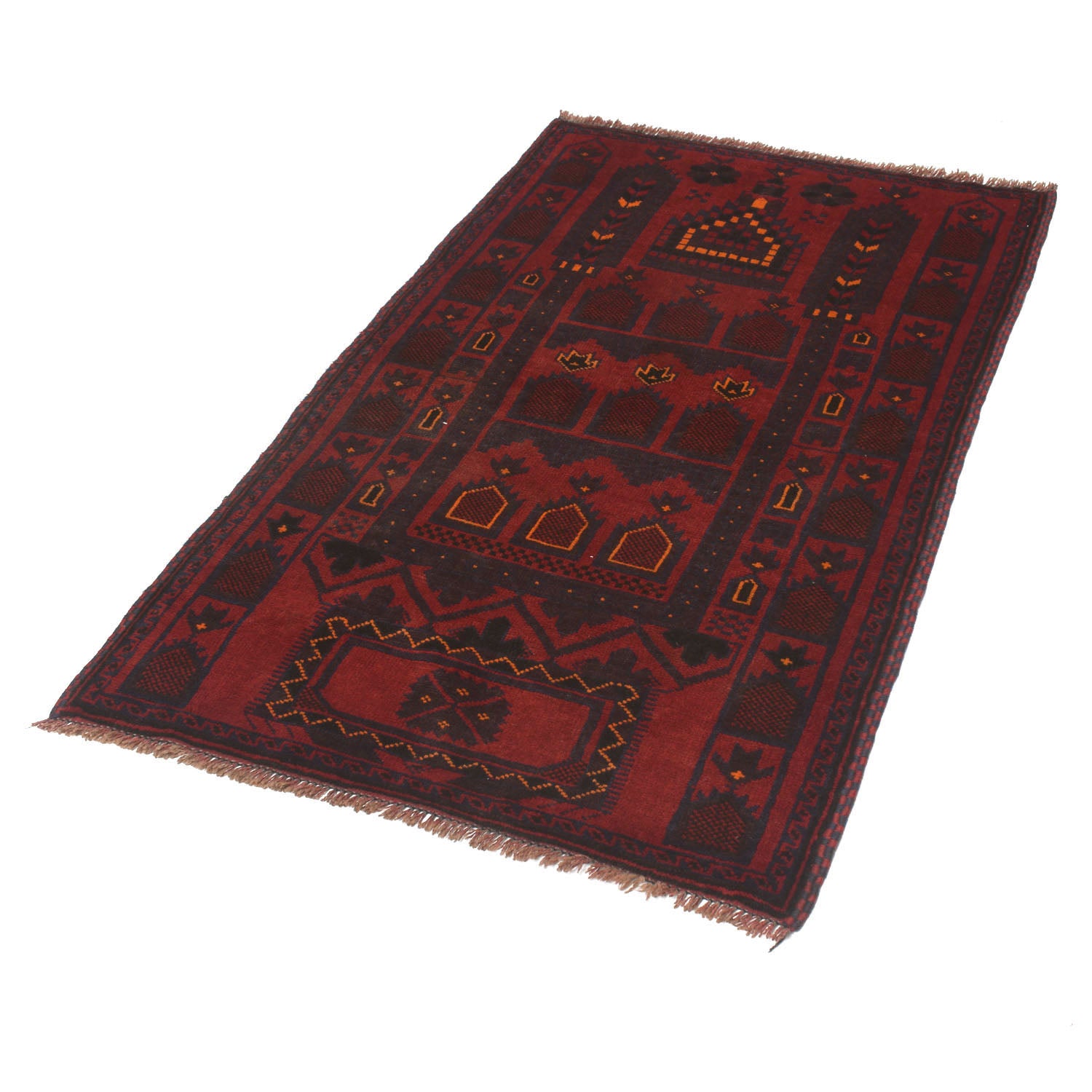 Baluchi Rug Handmade Red Prayer Design 3x5 ft
