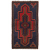 Baluchi Rug Handmade Dark Blue Floral 2x4 ft