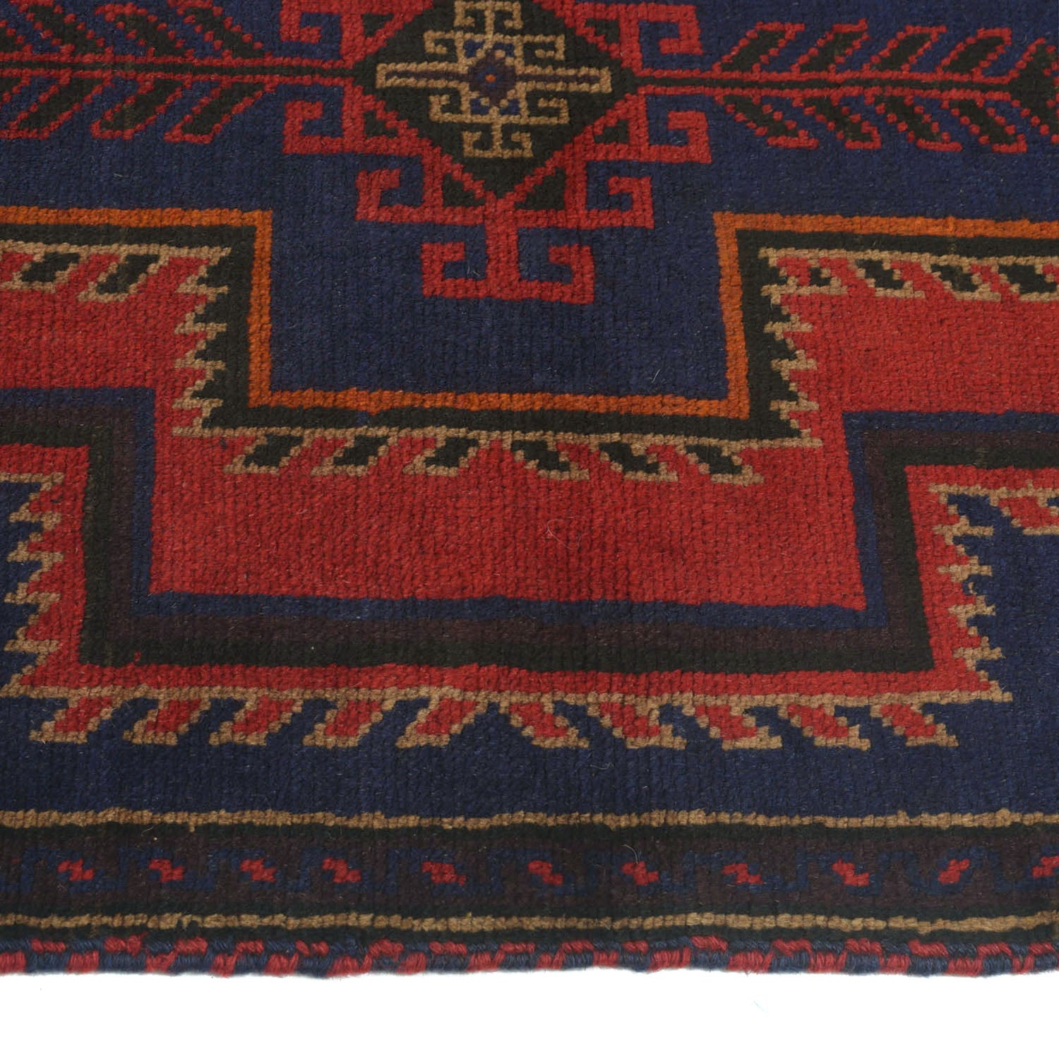 Baluchi Rug Handmade Dark Blue Floral 2x4 ft