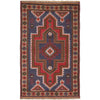 Baluchi Rug Handmade Dark Blue Floral 2x4 ft