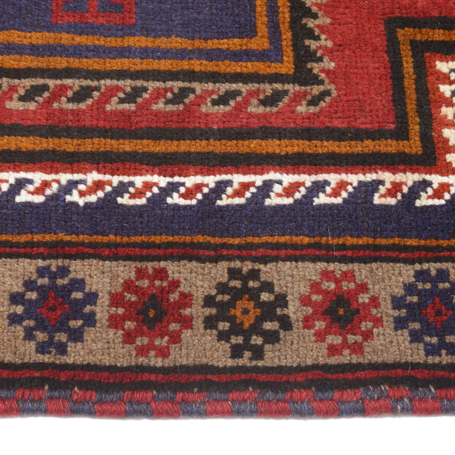 Baluchi Rug Handmade Dark Blue Floral 2x4 ft