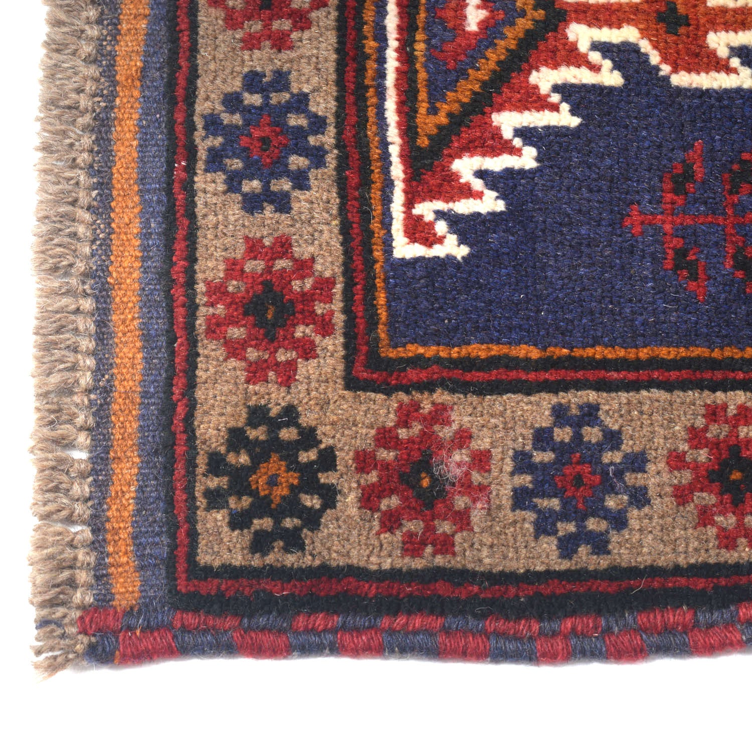 Baluchi Rug Handmade Dark Blue Floral 2x4 ft