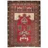 Baluchi Rug Handmade Red Prayer Design 3x5 ft