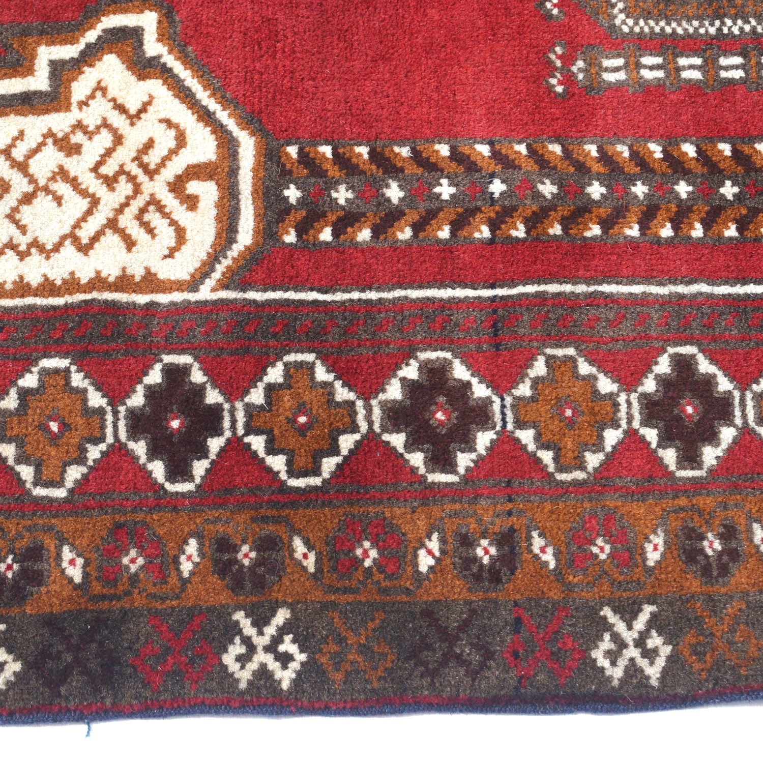 Baluchi Rug Handmade Red Prayer Design 3x5 ft