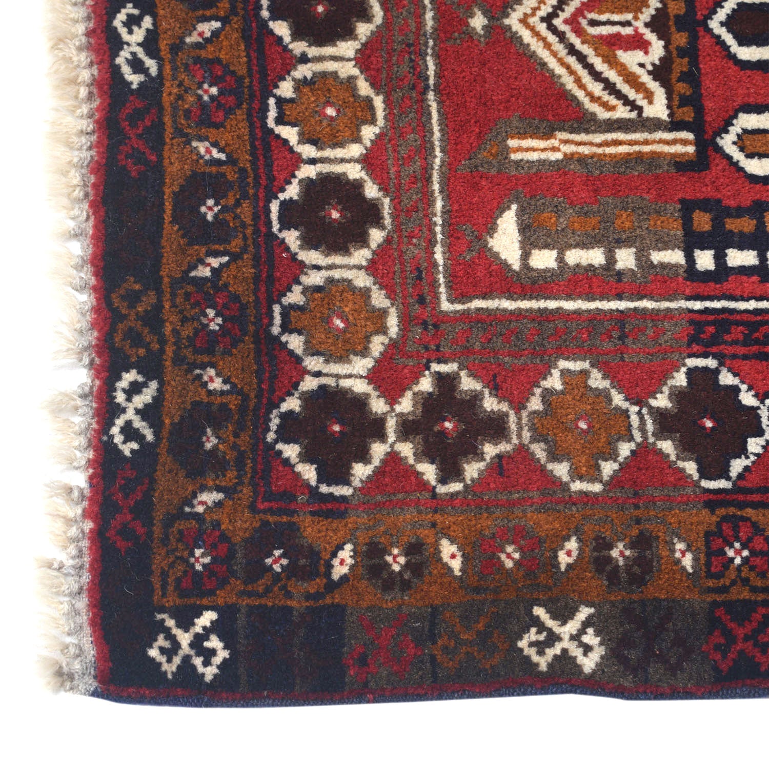 Baluchi Rug Handmade Red Prayer Design 3x5 ft