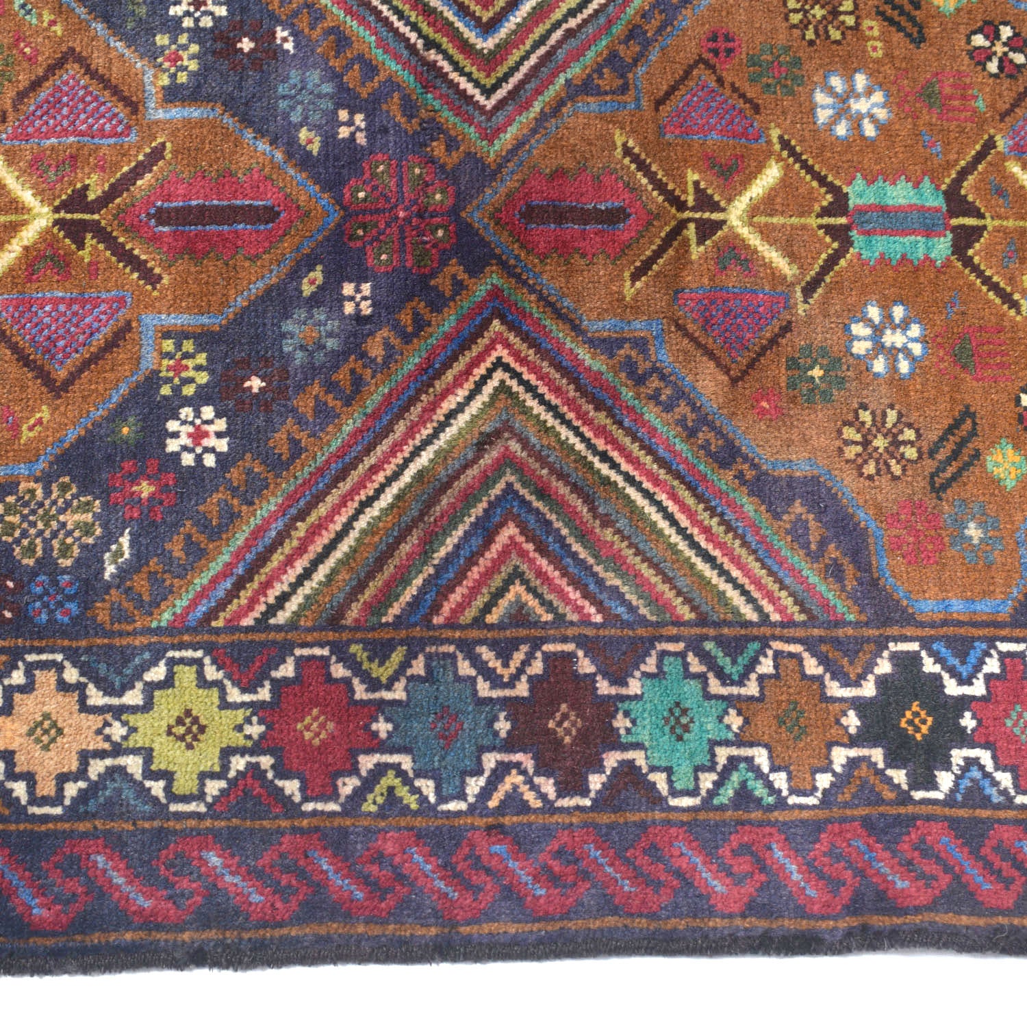 Baluchi Rug Handmade Multi Geometric 2x4 ft