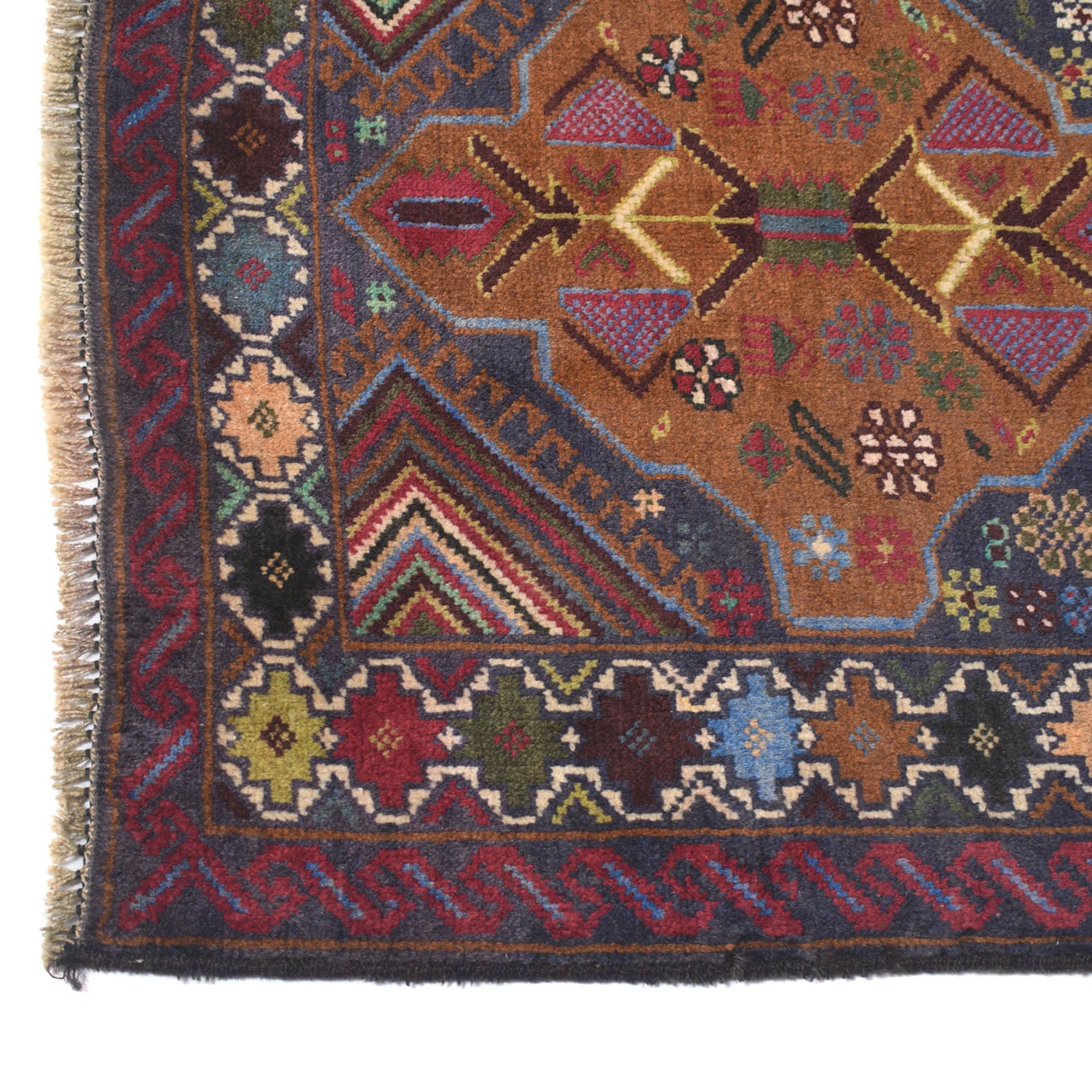Baluchi Rug Handmade Multi Geometric 2x4 ft