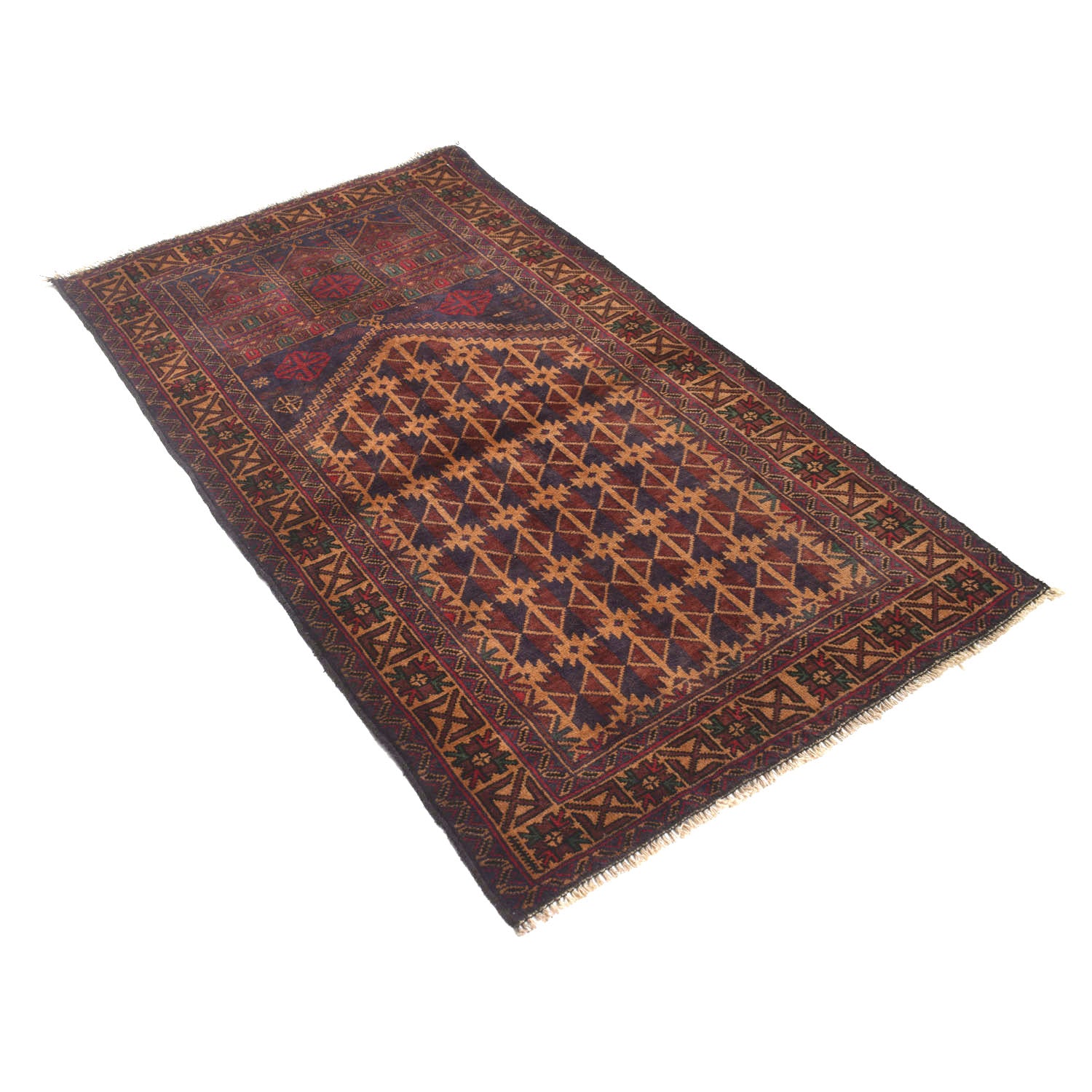 Baluchi Rug Handmade Multi Prayer Design 3x5 ft