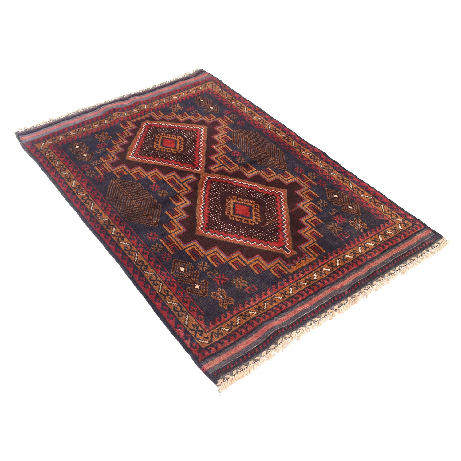 Baluchi Rug Handmade Multi Geometric 3x5 ft