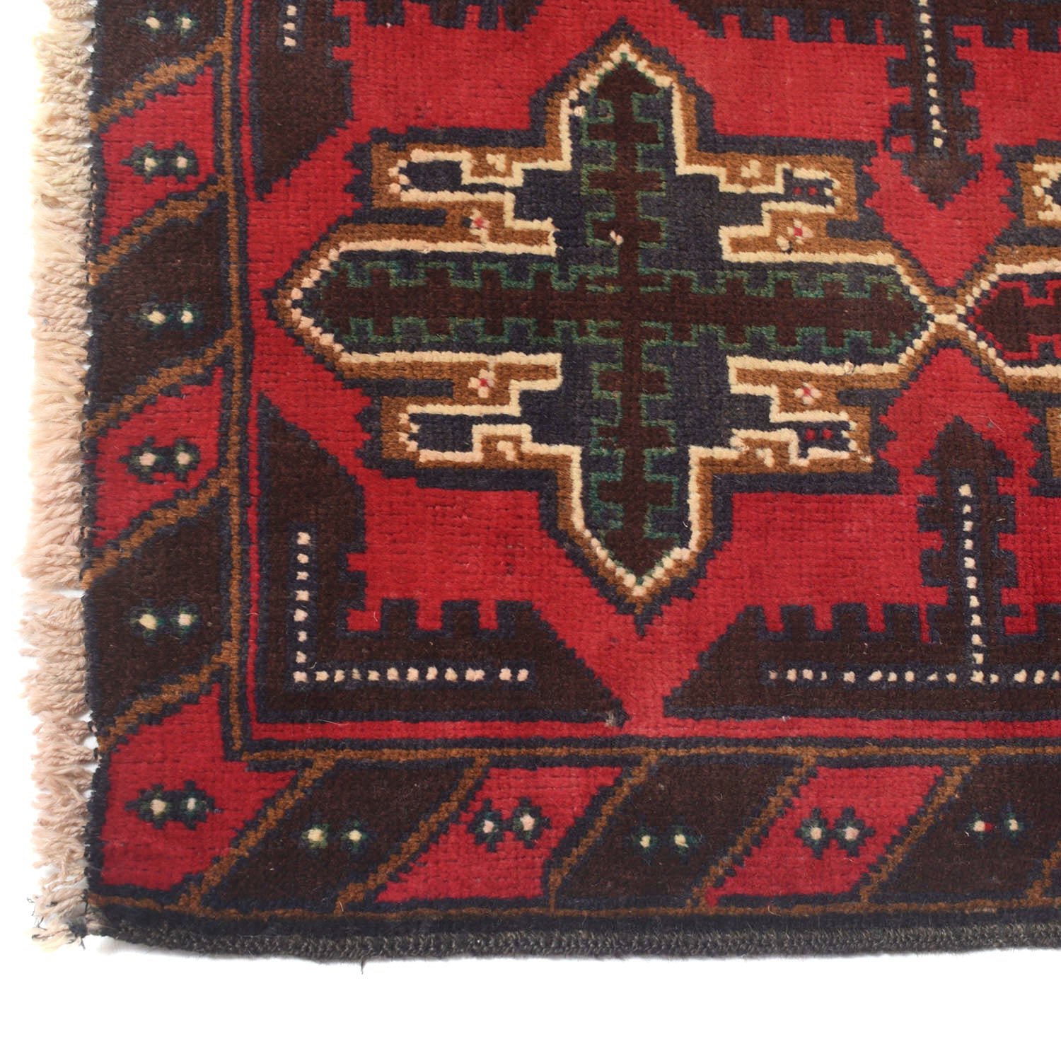 Baluchi Rug Handmade Red Geometric 3x5 ft