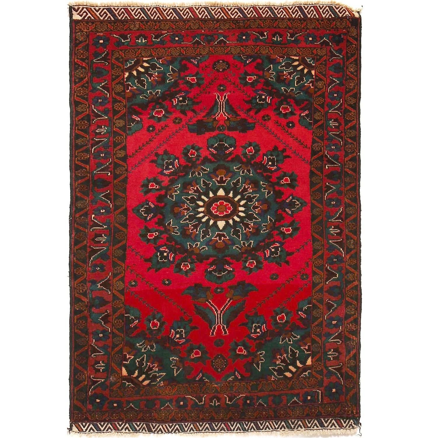 Baluchi Rug Handmade Multi Geometric 3x5 ft