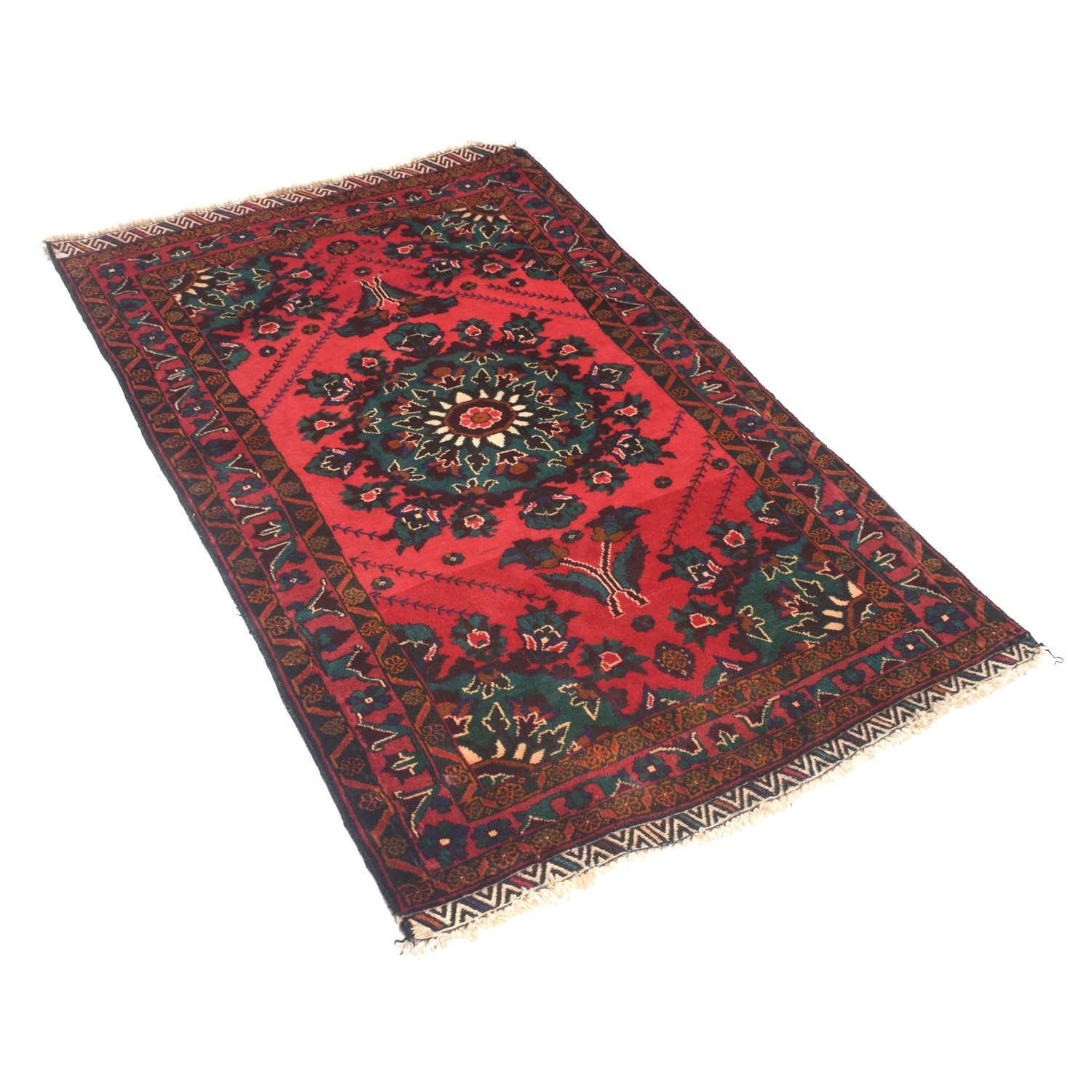 Baluchi Rug Handmade Multi Geometric 3x5 ft