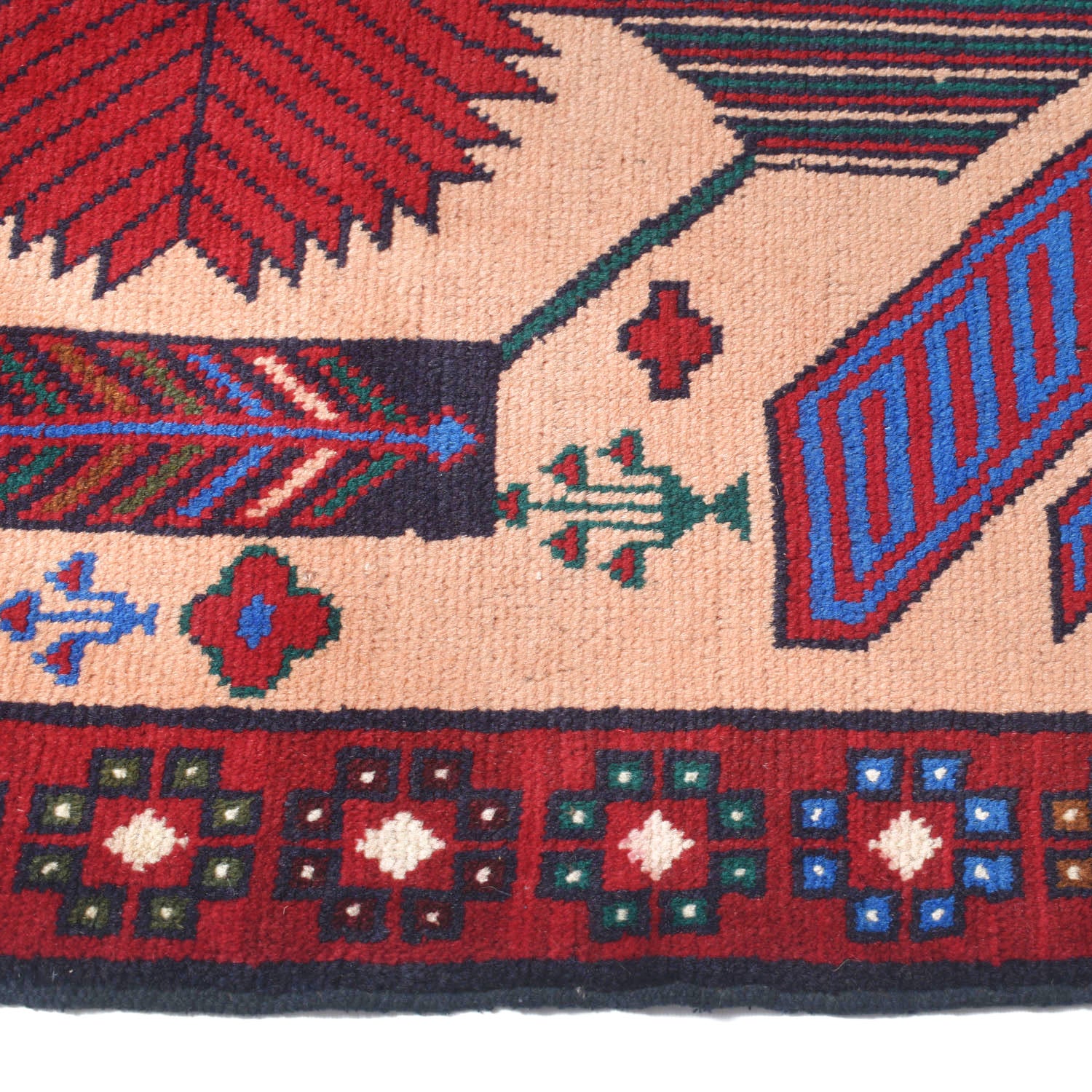 Baluchi Rug Handmade Multi Geometric 3x5 ft