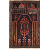Baluchi Rug Handmade Multi Prayer Design 3x5 ft