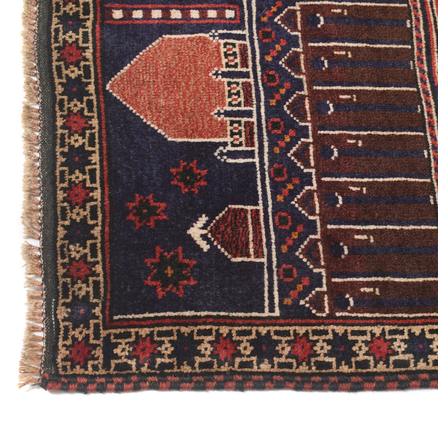 Baluchi Rug Handmade Multi Prayer Design 3x5 ft