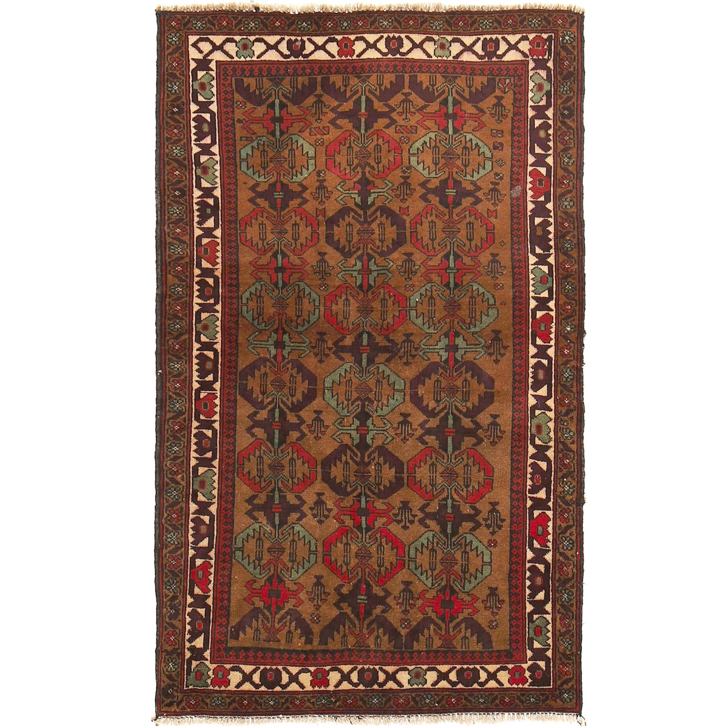 Baluchi Rug Handmade Multi Geometric 3x5 ft