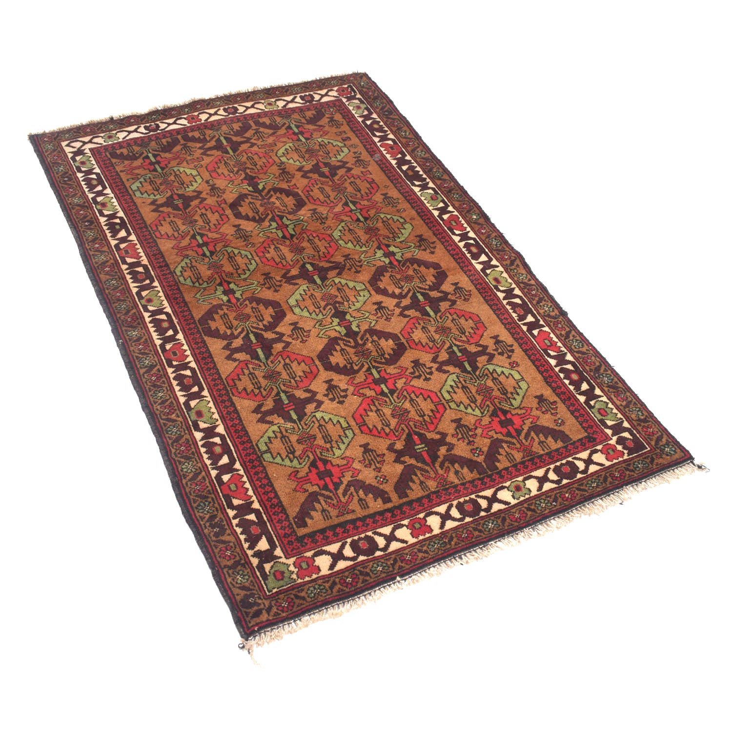 Baluchi Rug Handmade Multi Geometric 3x5 ft