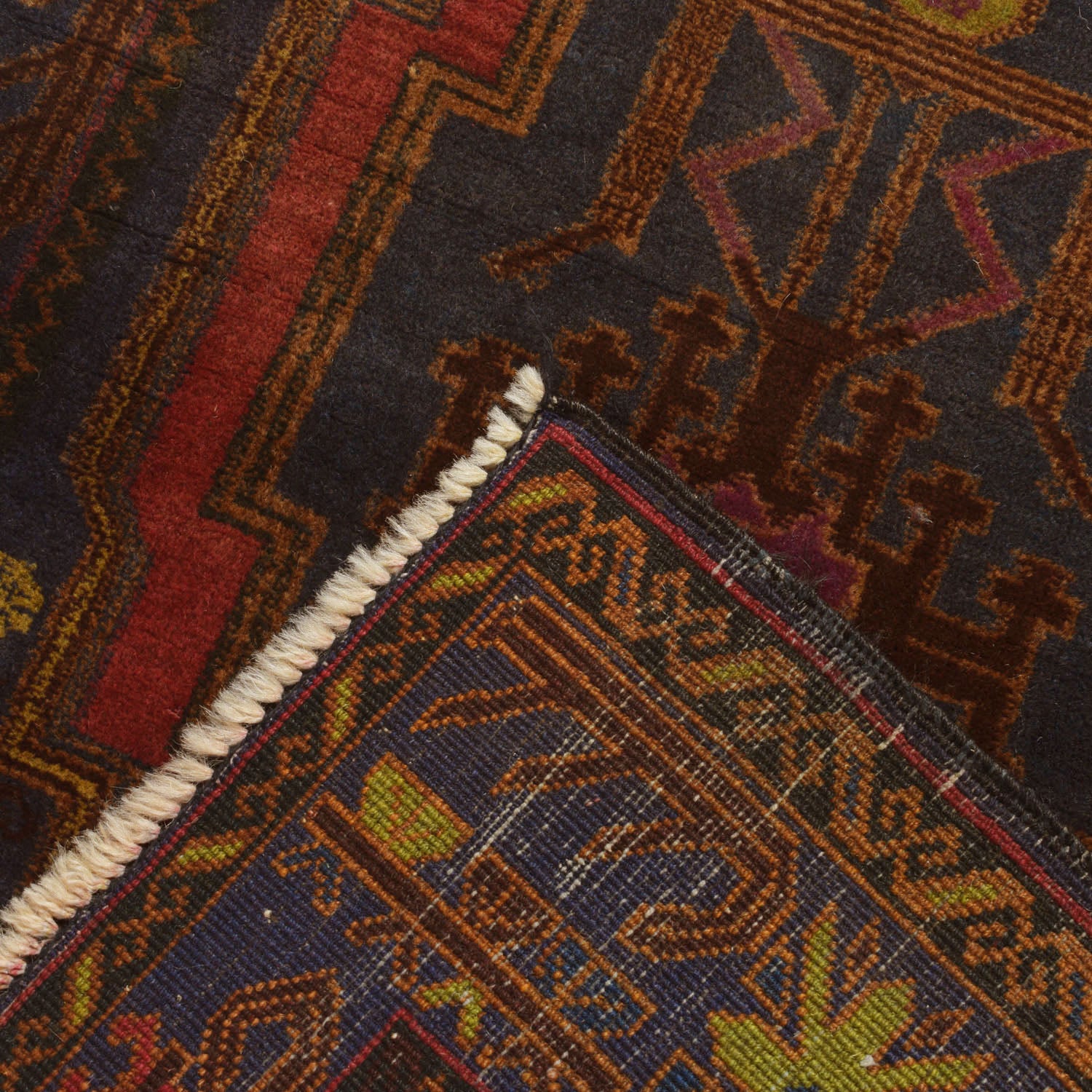 Baluchi Rug Handmade Multi Geometric 3x5 ft