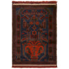Baluchi Rug Handmade Dark Blue Geometric 3x5 ft