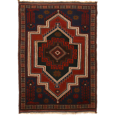 Baluchi Rug Handmade Multi Geometric 3x5 ft