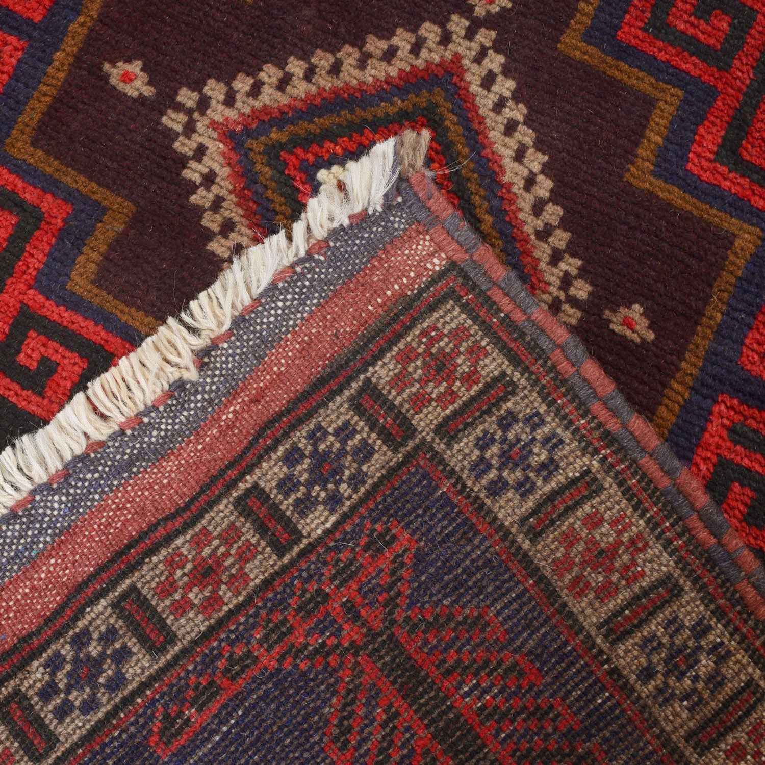 Baluchi Rug Handmade Multi Geometric 3x5 ft