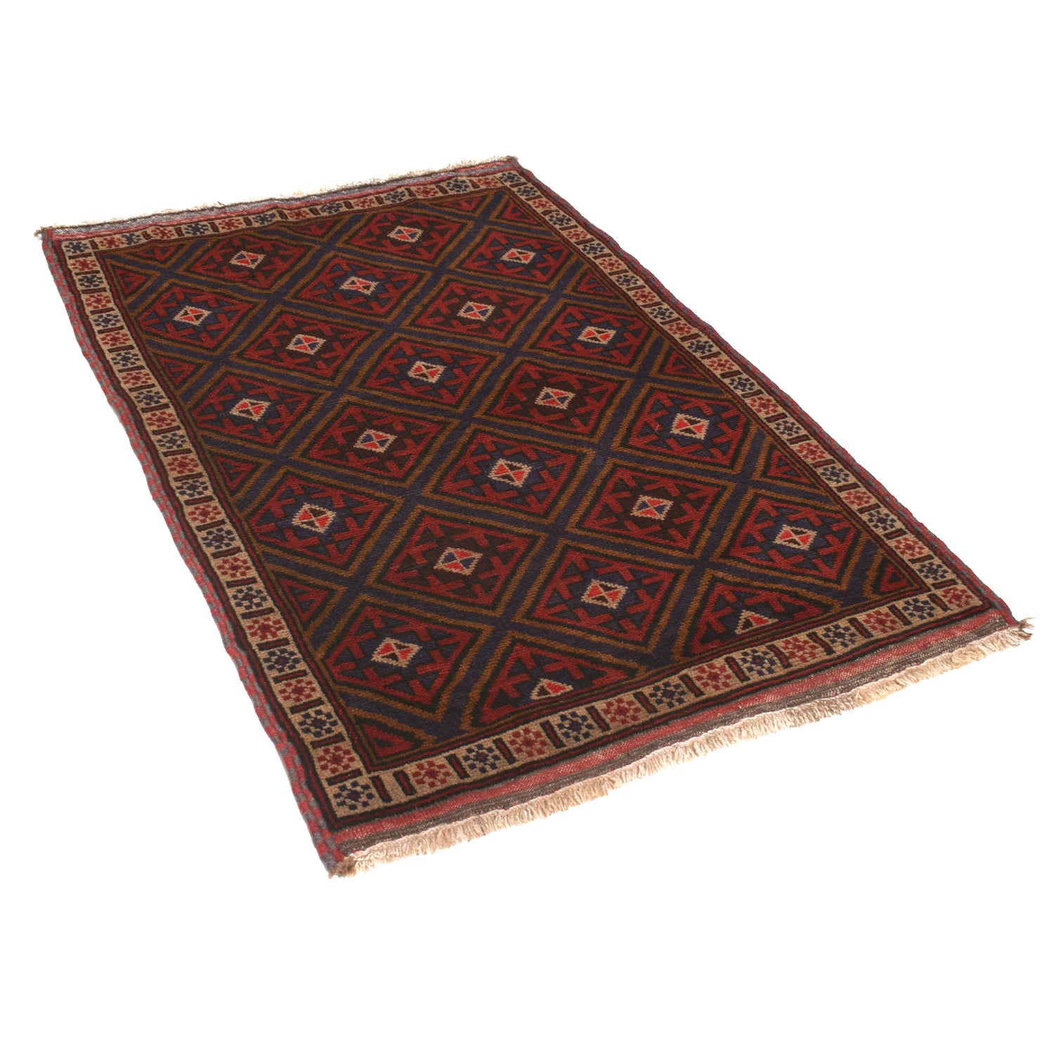 Baluchi Rug Handmade Multi Geometric 3x5 ft
